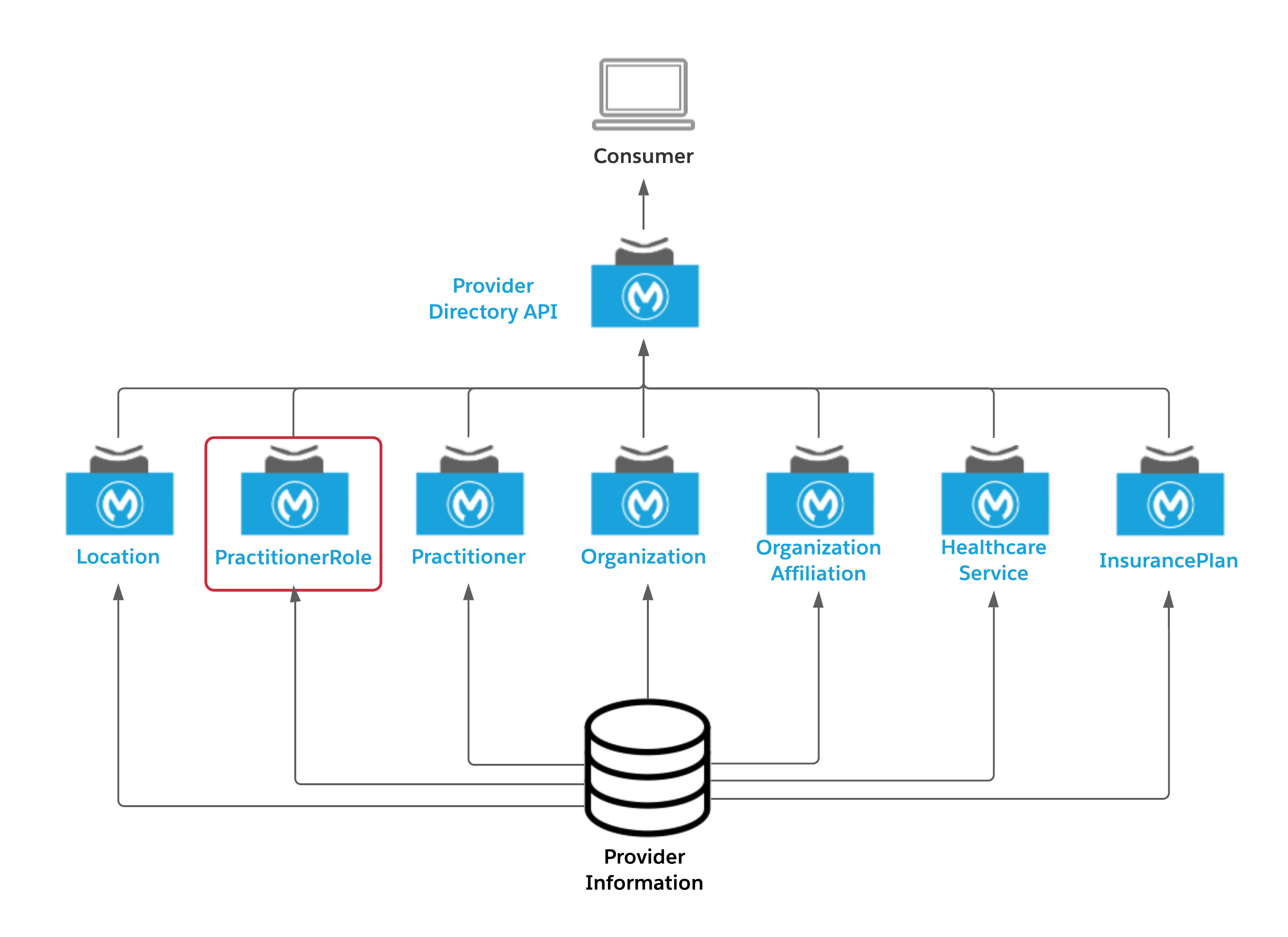 API Led diagram for Practitioner Role API